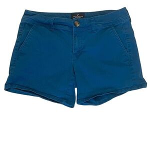 American Eagle Outfitters Stretch Midi Teal Blue Shorts Size 2